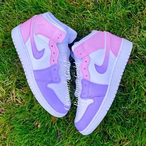 Custom ombré pink / purple Nike air Jordan